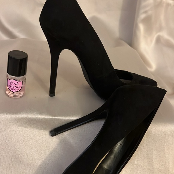 Cathy Jean black suede pointed toe pumps size 7.5 - Picture 7 of 12